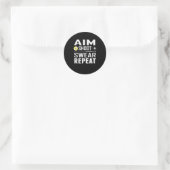 Funny Pool Billiard T Aim Shoot Swear Repeteren Ronde Sticker (Tas)