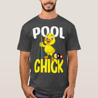 Funny Pool Chick 8 Ball Women Cute Billiards Ladie T-shirt
