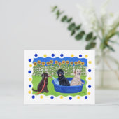 Funny Pool Party Labradors Briefkaart (Staand voorkant)