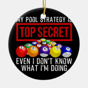 Funny Pool Player Billiards Gift for Men Women Keramisch Ornament