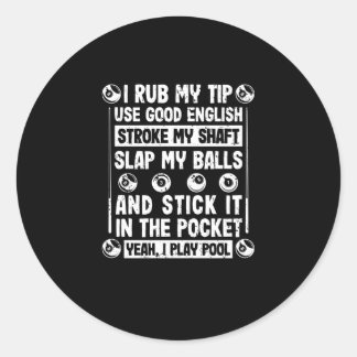 Funny pool player billiards snooker humor ronde sticker