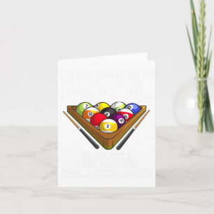 Funny Pool Player Gift for Men Cool Addicted to Bi Kaart