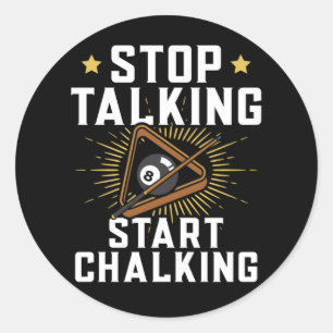 Funny Pool Player Quote Billard Sports Ronde Sticker