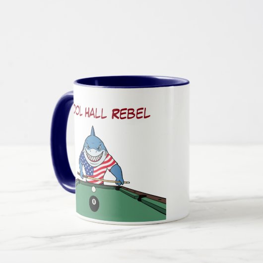 Funny Pool Shark Pool Hall Rebel Coffee Mugs Mok (Voorkant links)