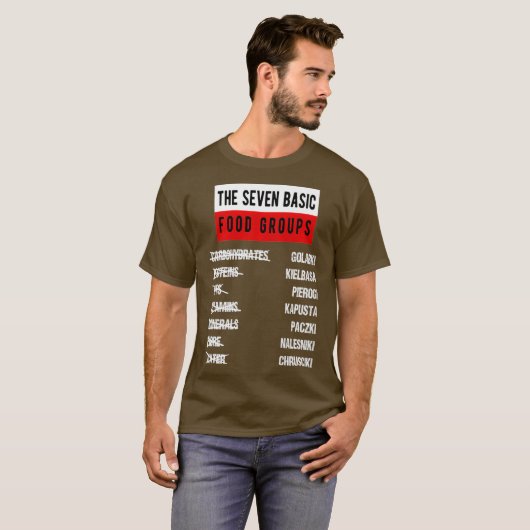 Funny Pools Pierogi Kielbasa Foodie Design T-shirt (Voorkant volledig)