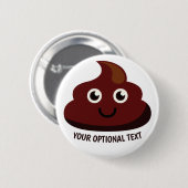 Funny Poop button 2: gelukkig (Voorkant /achterkant)
