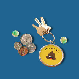 Funny Poop Emoji met Custom Message Sleutelhanger