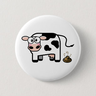 Funny Pooping Cow Button