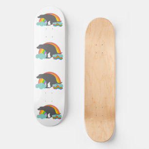 Funny pooping rainbows Dog Skateboard