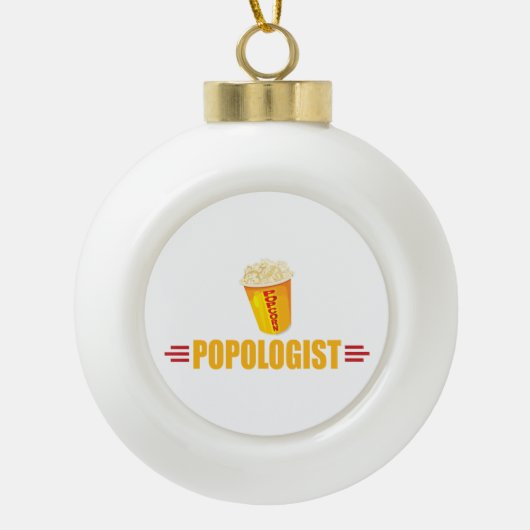 Funny Popcorn Keramische Bal Ornament (Voorkant)