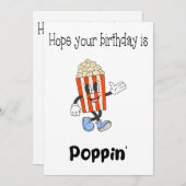 Funny Popcorn Pun Birthday Kaart (Voorkant / Achterkant)