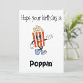 Funny Popcorn Pun Birthday Kaart (Staand voorkant)