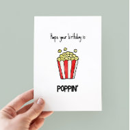 Funny Popcorn Pun Birthday Kaart