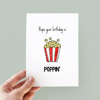 Funny Popcorn Pun Birthday Kaart