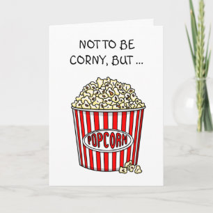 Funny Popcorn Pun   Flirty Couple Kaart
