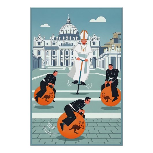 Funny Pope and priests Perfect Poster (Voorkant)