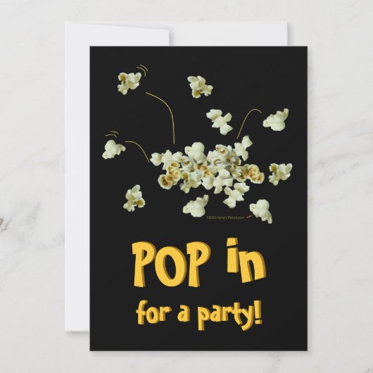 Funny Popping Popcorn Partij Uitnodiging Sjabloon (Voorkant)