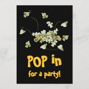 Funny Popping Popcorn Partij Uitnodiging Sjabloon