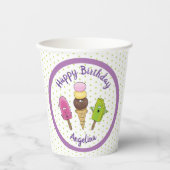 Funny popsicles en icecream cartoon papieren bekers (Voorkant)