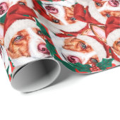 Funny Portugees Podengo-kerstpatroon Cadeaupapier (Rol Hoek)