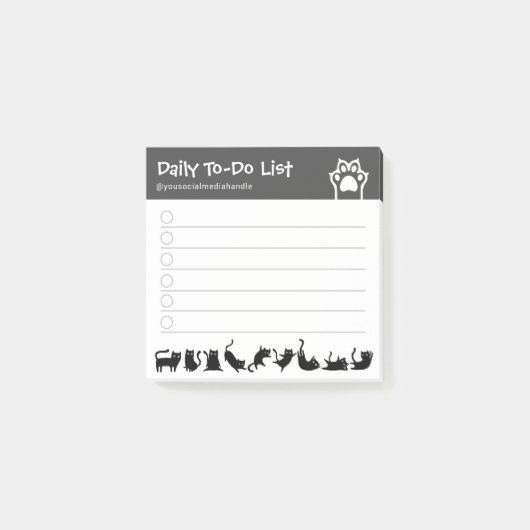Funny Pose Schattige Black Cats checkbox to do lis Post-it® Notes (Voorkant)