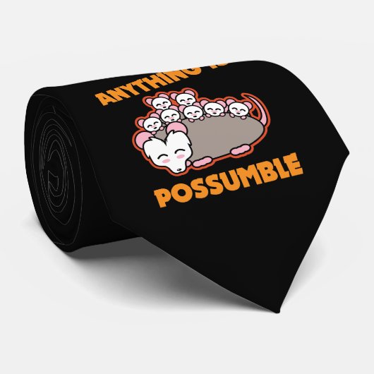 Funny Possum Opossum Pun Alles is mogelijk Stropdas (Opgerold)