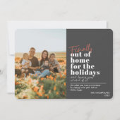 Funny Post Covid, eindelijk uit Home Grey Foto Feestdagenkaart (Voorkant)