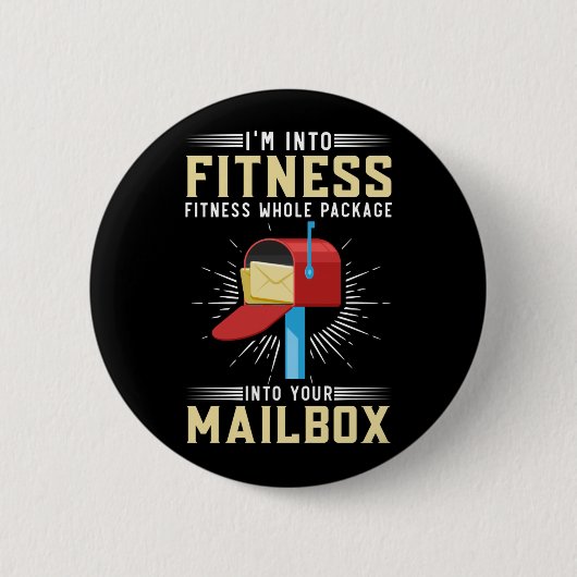 Funny Postal Worker Fitness Postman Ronde Button 5,7 Cm (Voorkant)