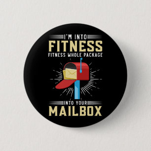 Funny Postal Worker Fitness Postman Ronde Button 5,7 Cm