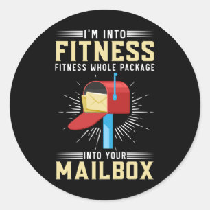 Funny Postal Worker Fitness Postman Ronde Sticker