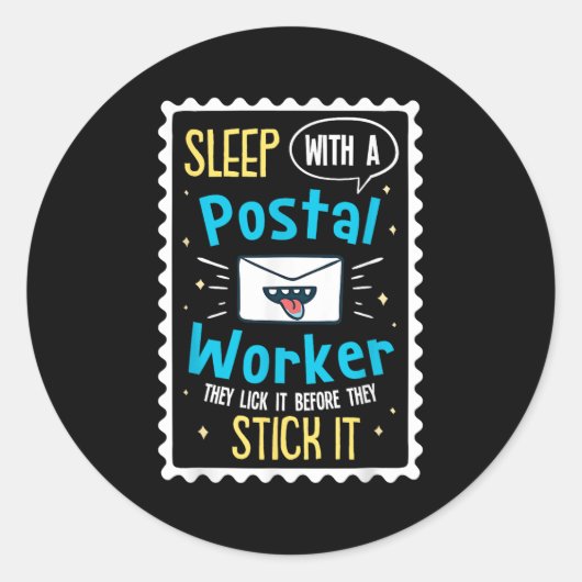 Funny Postal Worker Gezegde - Postbode Postbode Ronde Sticker (Voorkant)