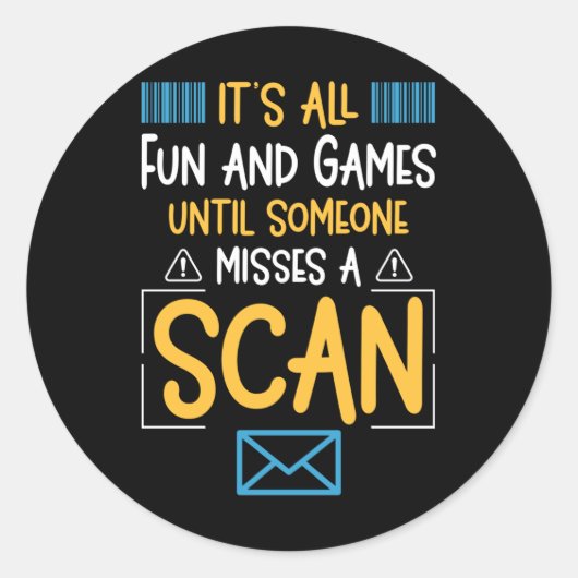 Funny Postal Worker Mailman Ronde Sticker (Voorkant)