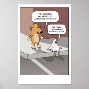 Funny poster: Hond en kip Poster