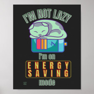 funny poster "LAZY CAT"