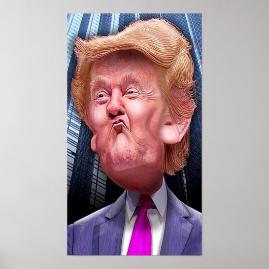 Funny poster met karikatuur van Donald Trump (Voorkant)