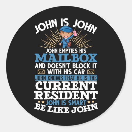 Funny Postman Postal Worker Ronde Sticker (Voorkant)