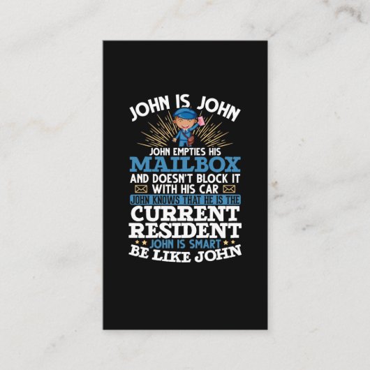 Funny Postman Postal Worker Visitekaartje (Voorkant)