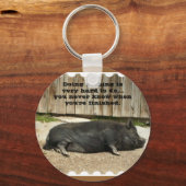 Funny Pot Bellied Pig Sleutelhanger (Voorkant)