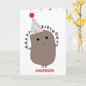 Funny Potato Birthday Kaart (Gele Bloem)