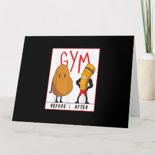 Funny Potato Gym Before After Workout Gift Fitness Kaart