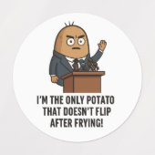 "Funny Potato Press Conference – Political Humor C Labels (Design 1)