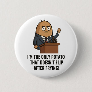 "Funny Potato Press Conference – Political Humor C Ronde Button 5,7 Cm