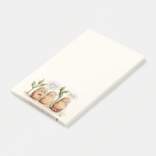 Funny Potatoe Pun Post-it Notes (Schuin)