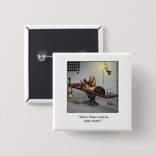 Funny "Potty Mouth"-Button Vierkante Button 5,1 Cm (Voorkant /achterkant)