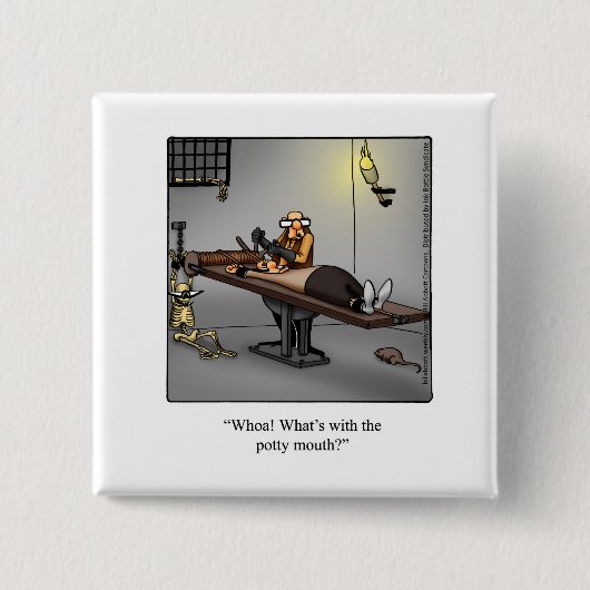 Funny "Potty Mouth"-Button Vierkante Button 5,1 Cm (Voorkant)