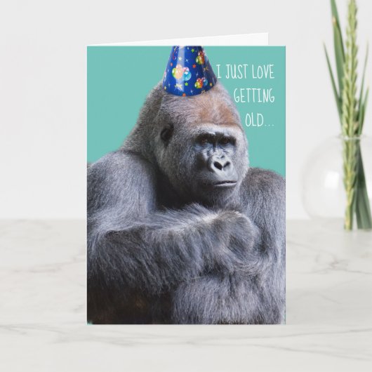 Funny Pouting Gorilla houdt van oud Sarcasme Kaart (Voorkant)