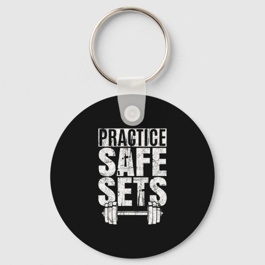 Funny Practice Safe Set - Weight Lifting Sleutelhanger (Voorkant)