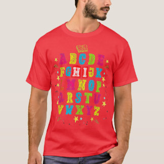 Funny Pre K Kindergarten Hi Alphabet Terug naar Sc T-shirt