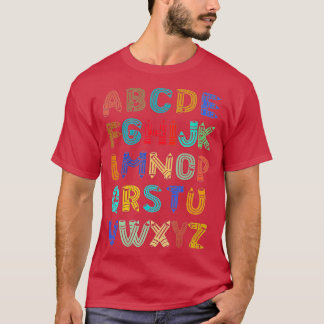 Funny Pre K Kindergarten Hi Alphabet Terug naar Sc T-shirt