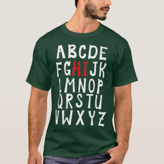 Funny Pre K Kindergarten Hi Alphabet Terug naar Sc T-shirt